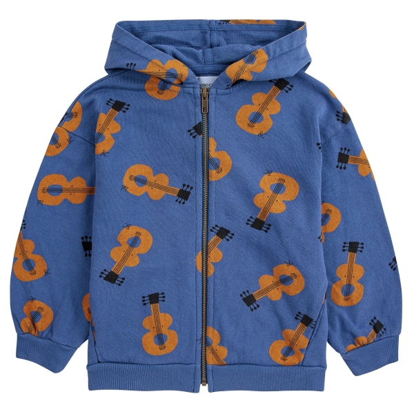 Bobo Choses Acoustic Guitar all over hoodie navy 124AC060 