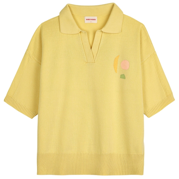 Bobo Choses Lyocell blend knitted adult polo yellow 124AD081 