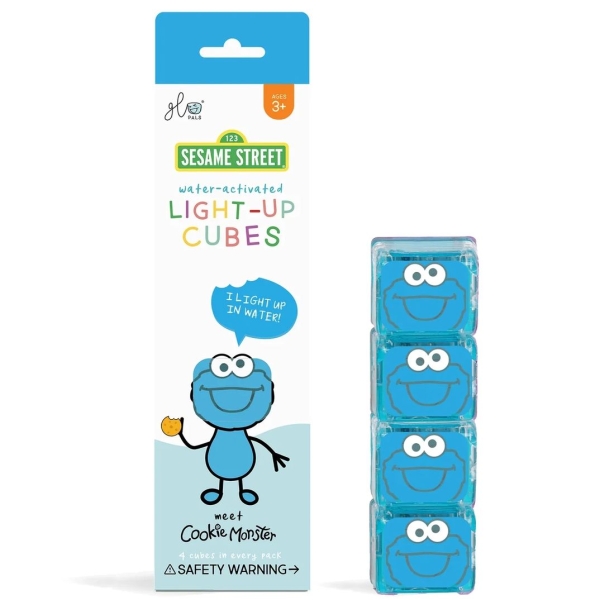 Glo Pals Luminous water sensory cubes Cookie Monster Sesame