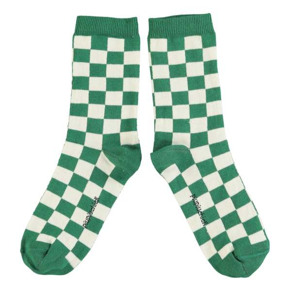 Piupiuchick Checkered socks green SS24.