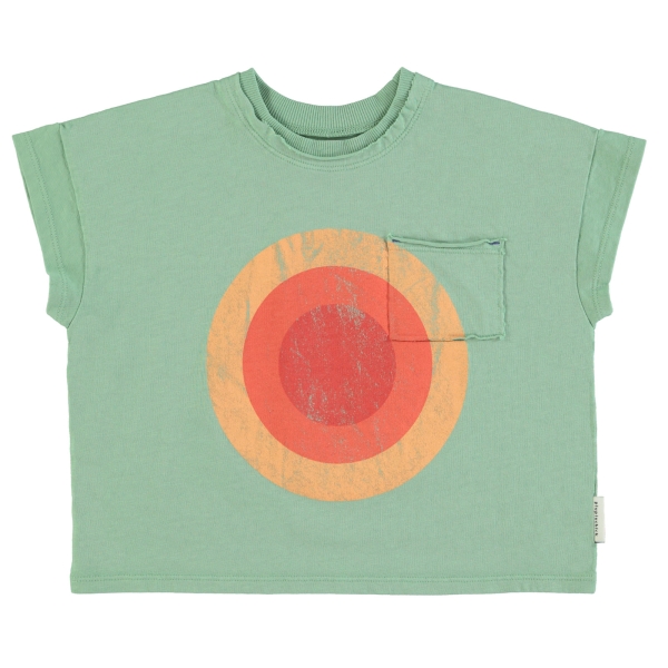 Piupiuchick Circle print short sleeve t-shirt green SS24.JRS2422B 