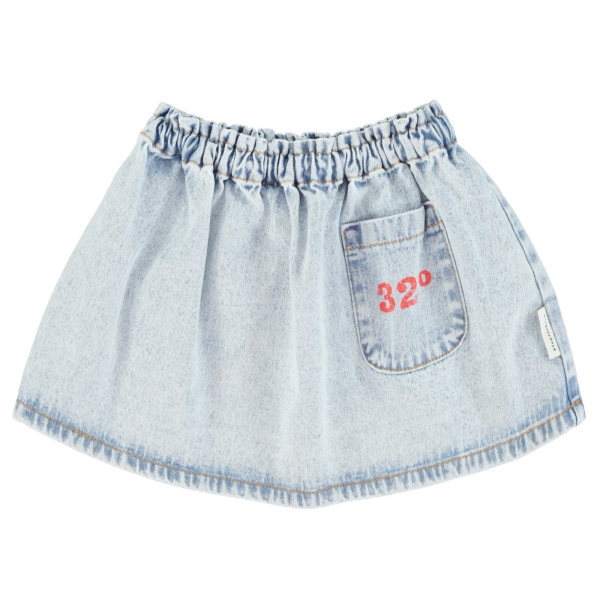 Piupiuchick Short skirt washed blue denim SS24.MN2418 