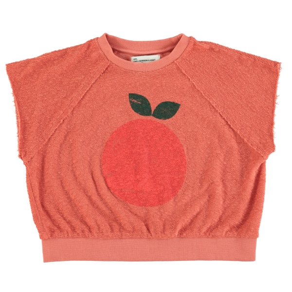 Piupiuchick Apple print sleeveless sweatshirt terracotta