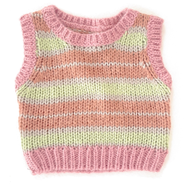 Longlivethequeen Spencer sleeveless sweater pastel stripe 24111-1068 