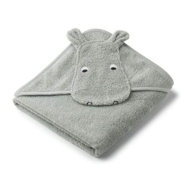 Liewood Albert hooded towel hippo dove blue LW14757 