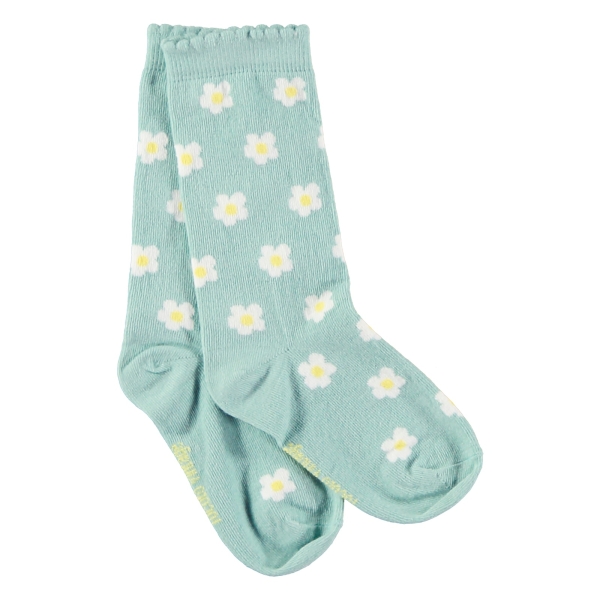 Tocoto Vintage Flower socks green S70824 