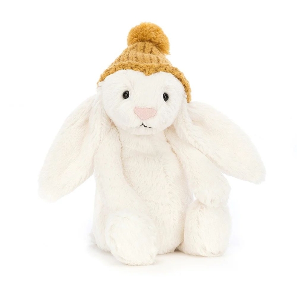 Jellycat Cream bunny with mustard hat 18cm BAST6C 