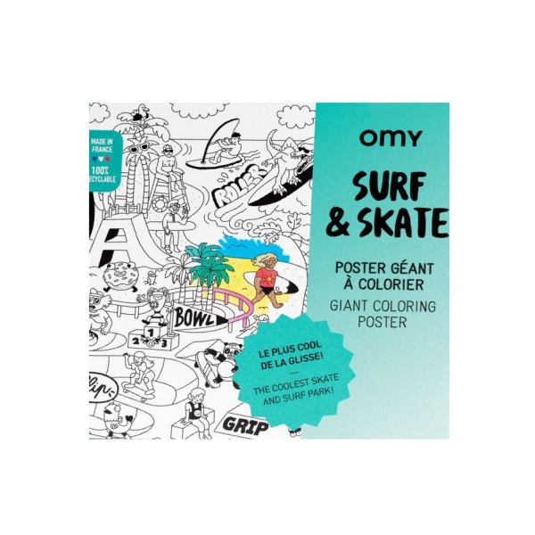 Omy Giant colouring book Surf & Skate 100x70cm POS82 