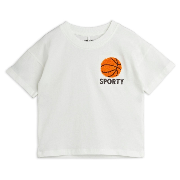 Mini Rodini Koszulka Basketball chenille biała 2422014510