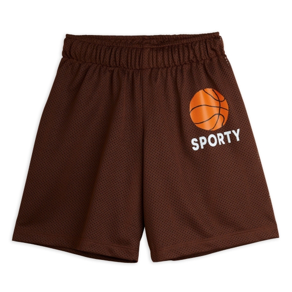 Mini Rodini Basket mesh shorts brown 2423012416 