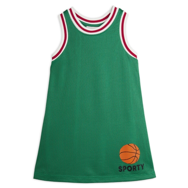 Mini Rodini Sukienka Basketball mesh zielona 2425011375