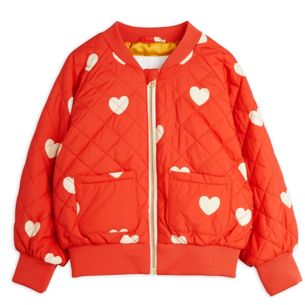 Mini Rodini Hearts aop basketball jacket red 2421010742 