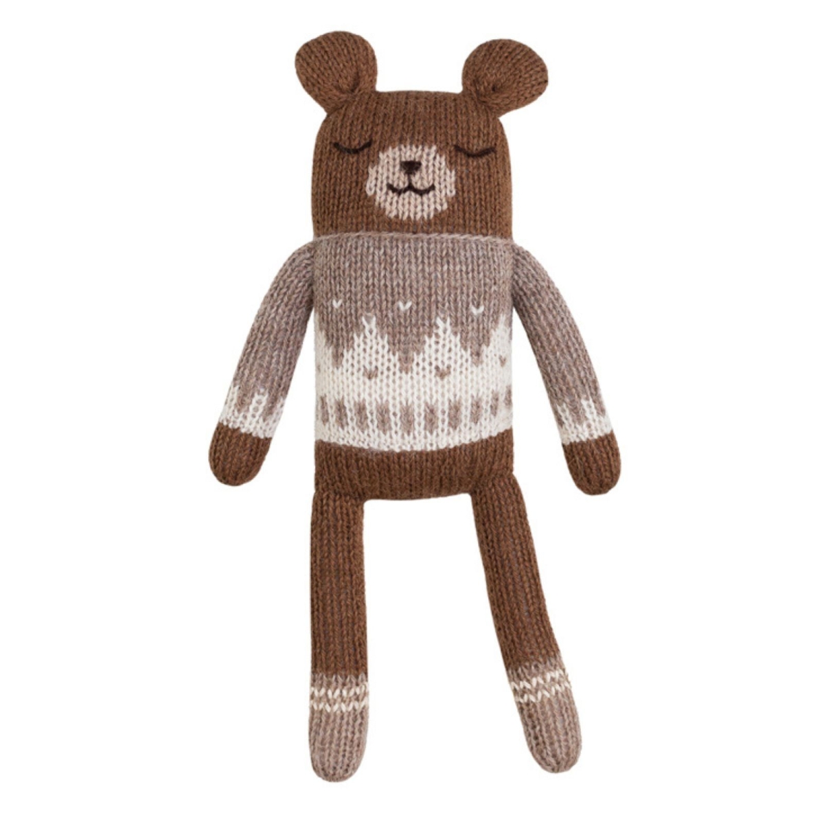 Main Sauvage Teddy knit toy with jacquard sweater 3760281701665