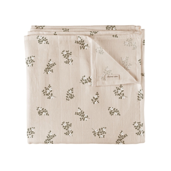 Main Sauvage Muslin swaddle blanket Holly print 5604892046372 
