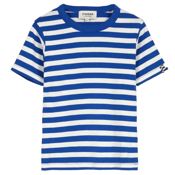 Finger in the nose Sail teen tee big blue stripes