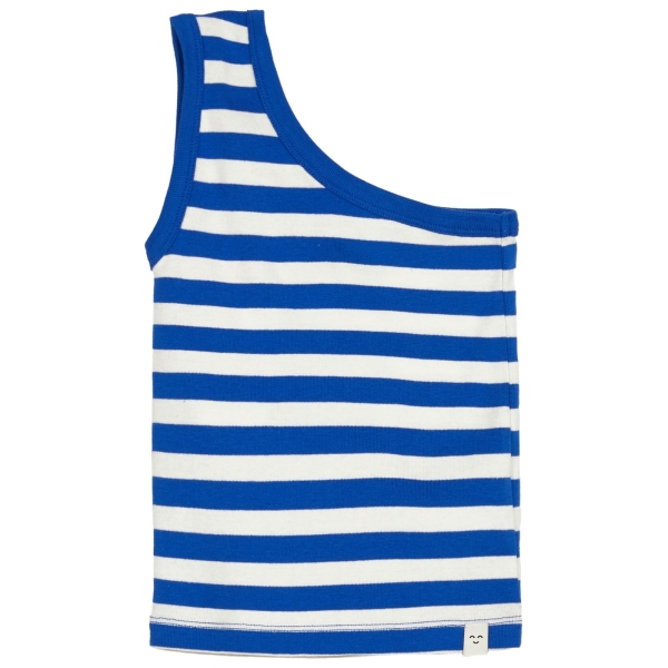 Finger in the nose Donna teen tank top big blue stripes