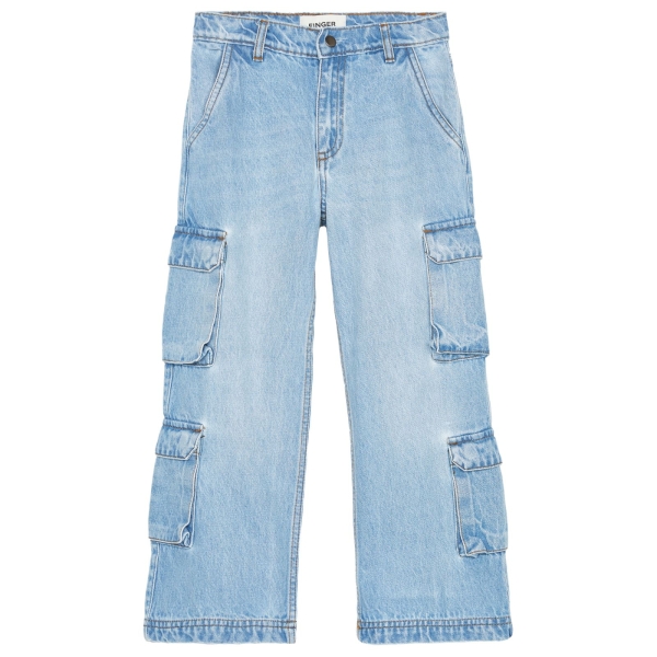 Finger in the nose Carter teen cargo pants bleached blue