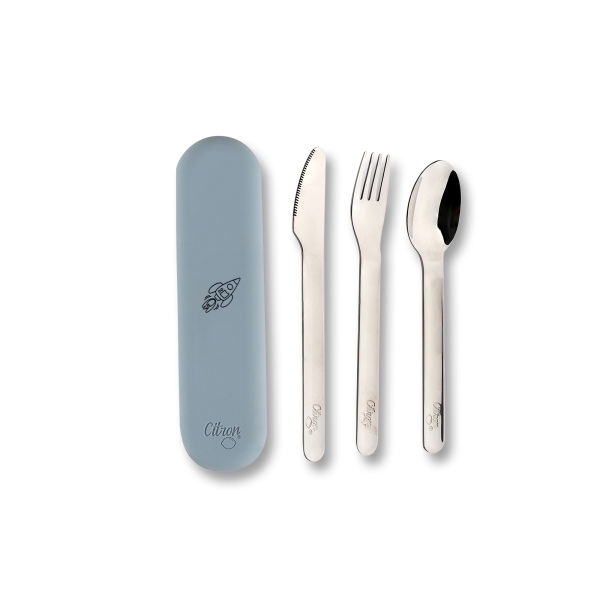 Citron Stainless steel cutlery set dusty blue cutlery_set_silicone_dusty_blue 