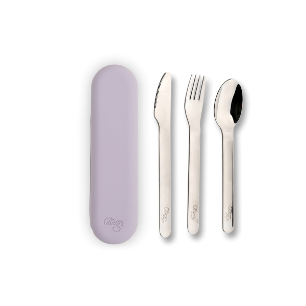 Citron Set de couverts en acier inoxydable violet cutlery_set_silicone_purple