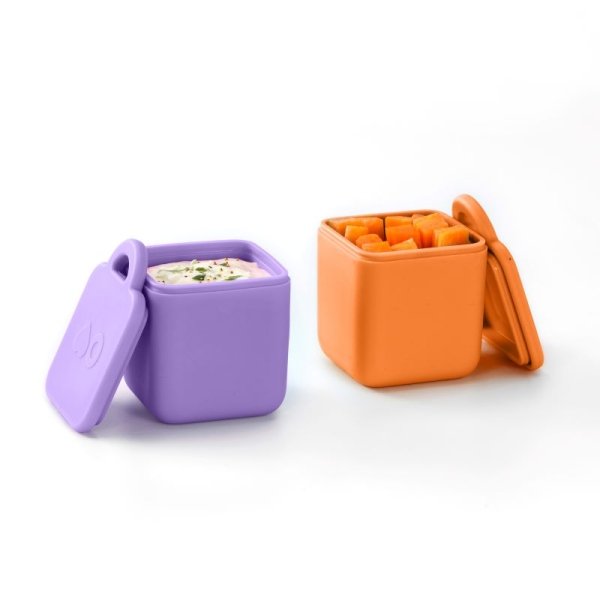 Omielife OMIEDIP Set de 2 récipients à trempette violet/orange OMIEDIP-PURPLEORANGE