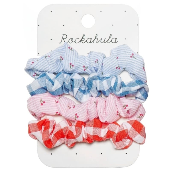 Rockahula Kids Set of 4 Cherry gingham scrunchies H2145M 