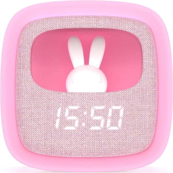 밝은 빌리 핑크색의 모빌리티 온보드 알람 시계