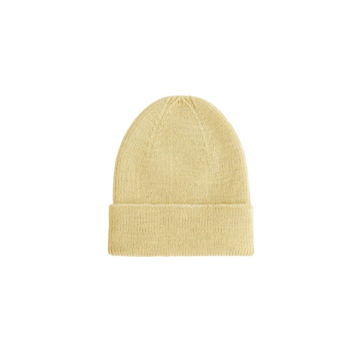 Hvid Fonzie beanie newborn light yellow 