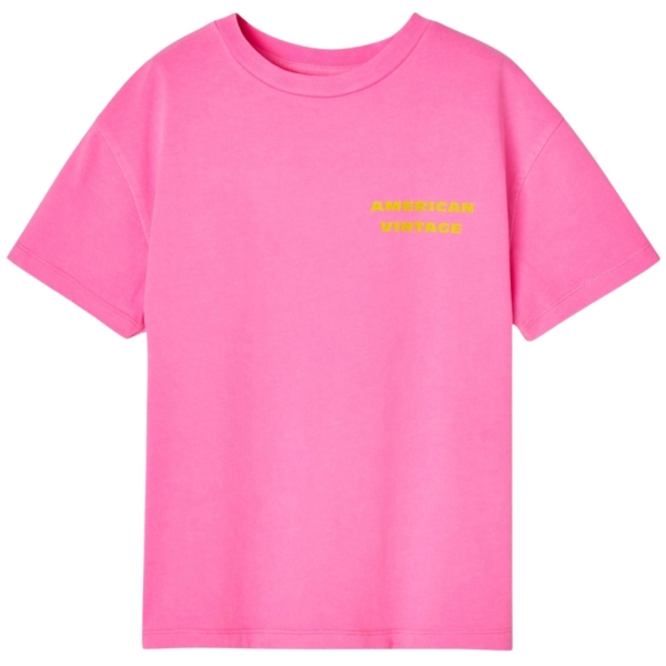 American Vintage Fizvalley camiseta rosa fluo KFIZ02AIE24ROSEFL