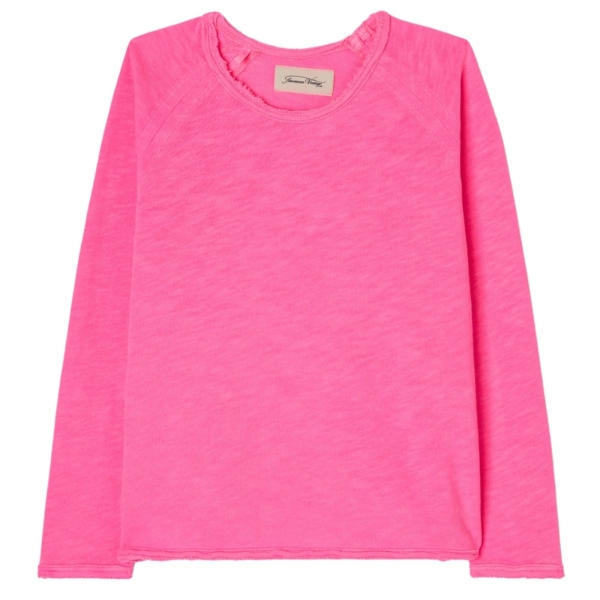 American Vintage Sonoma Langarm-T-Shirt rosa Säure fluo