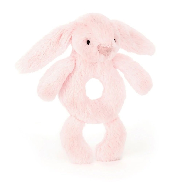Jellycat Rabbit Rattle toy light pink 18cm BRR4BP