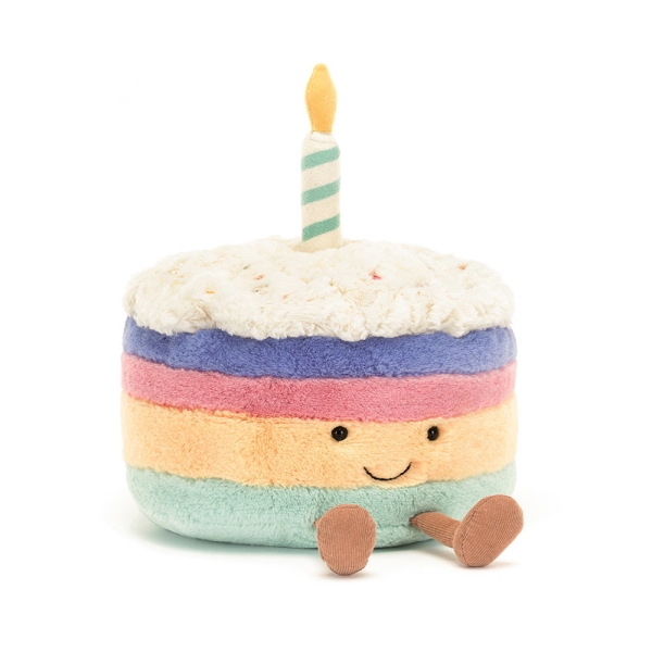 Jellycat Gâteau d'anniversaire arc-en-ciel 26 cm A1RBC