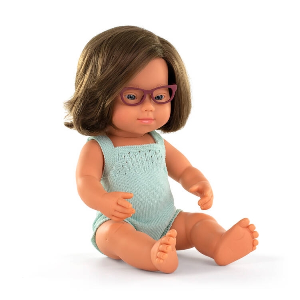 Miniland Lalka dziewczynka Europejka z okularami 38cm 31282 