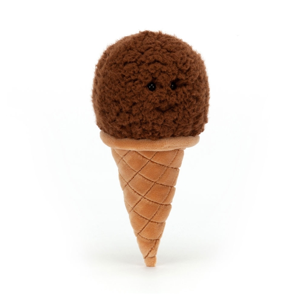 Jellycat Happy ice cream cone Chocolate 18cm ICE6CHOC 