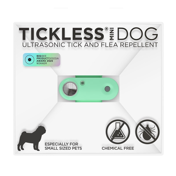 Tickless Ultradźwiękowa ochrona przed kleszczami dla zwierząt Tickless Pet mini Mentha Green DOG23MG 