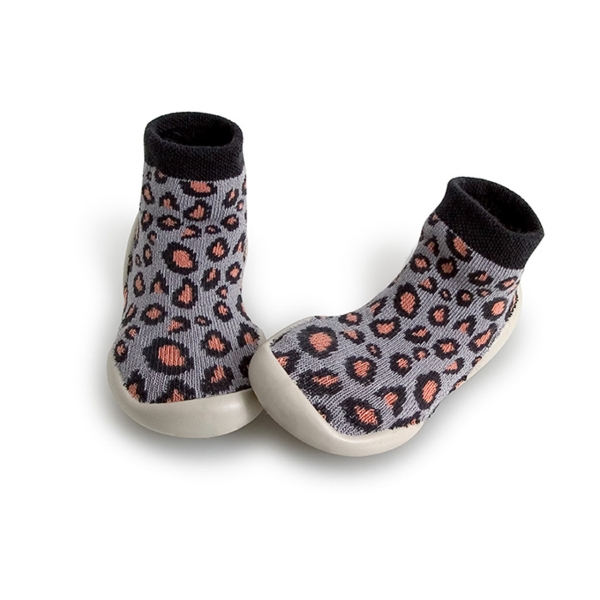 Collégien Hausschuhe Socken Leopardenmuster 834C-75-00C
