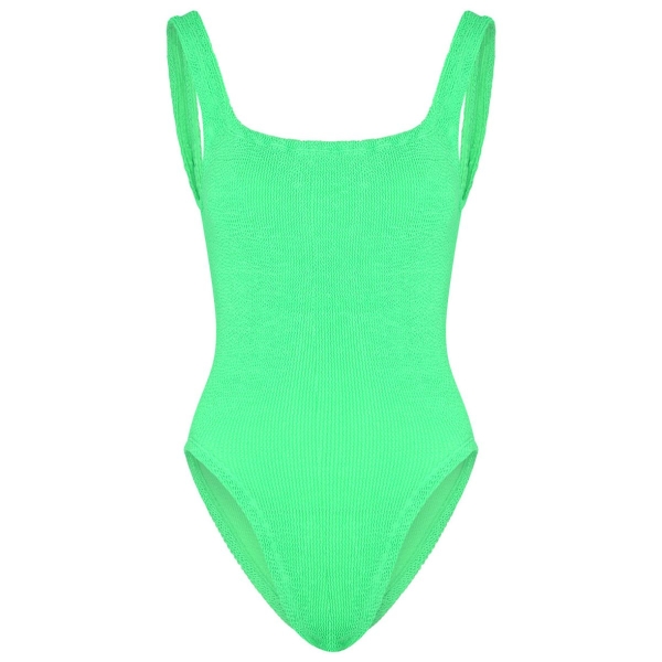 Hunza G Square neck swim suit lime SQUARENECKLIME