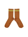 Piupiuchick Chaussettes courtes à rayures camel/jaune AW24.AC2407C