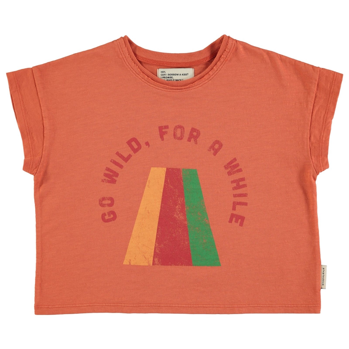 Piupiuchick multicolour print short sleeve t-shirt orange AW24.JRS2403 