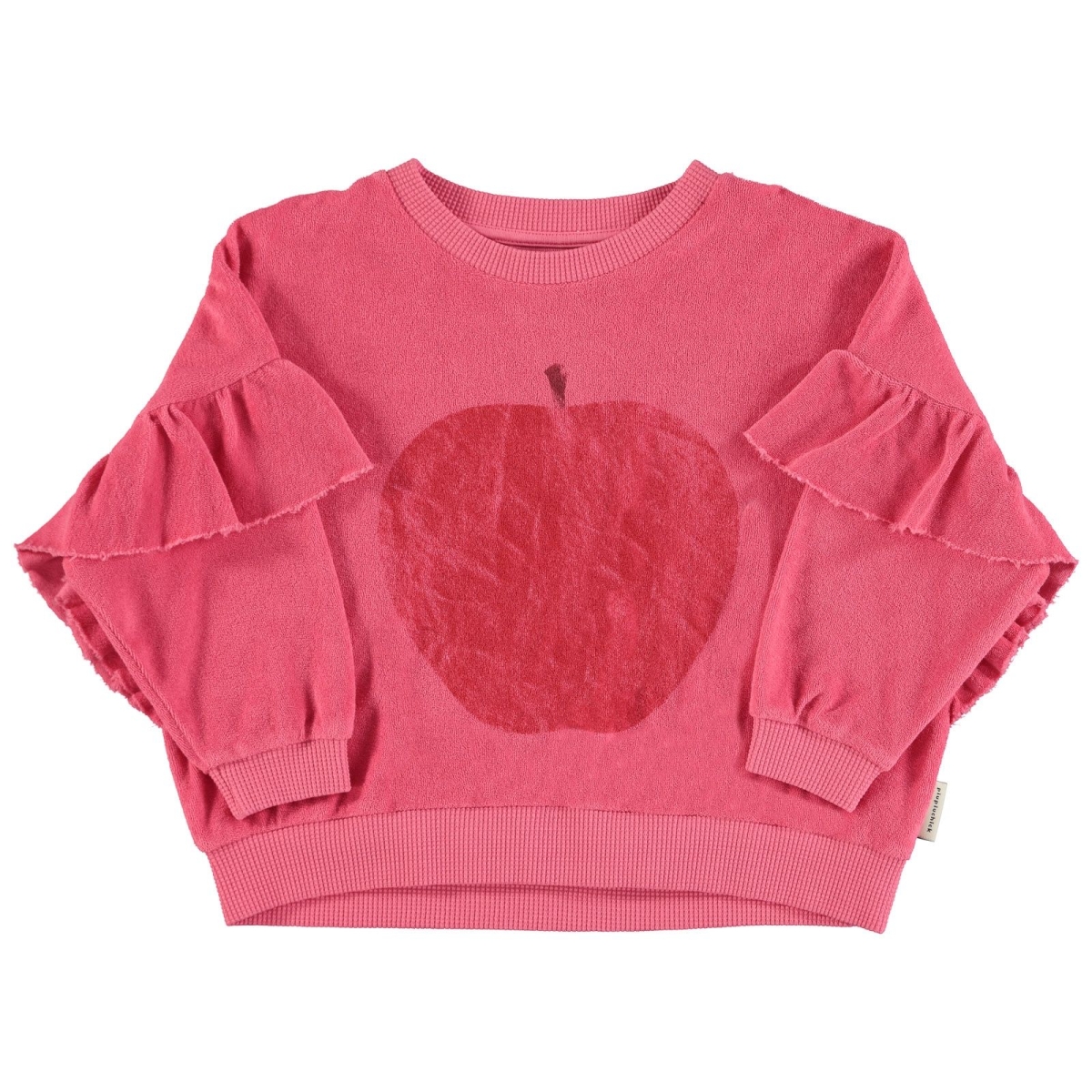 Piupiuchick Apple print sweatshirt strawberry pink AW24.JRS2408