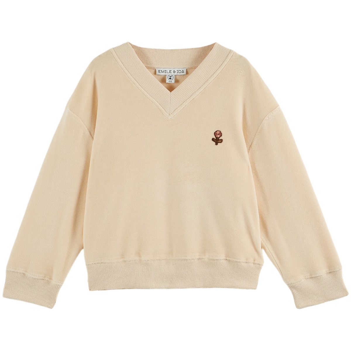 Emile et Ida Jersey Velours col creme AA024