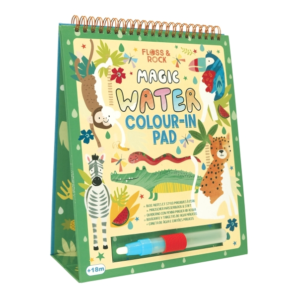 Floss & Rock Jungle Water Colouring Book avec stylo et bloc-notes 6
