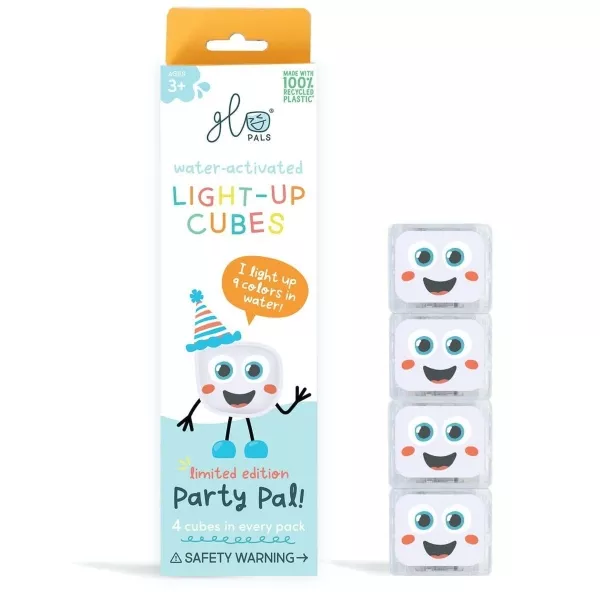 Glo Pals Party pal glow in the water sensory cubes GP-FIN-4PK-PPAL 