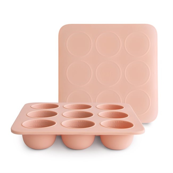 Mushie Pink silicone freezing tray 840355800814