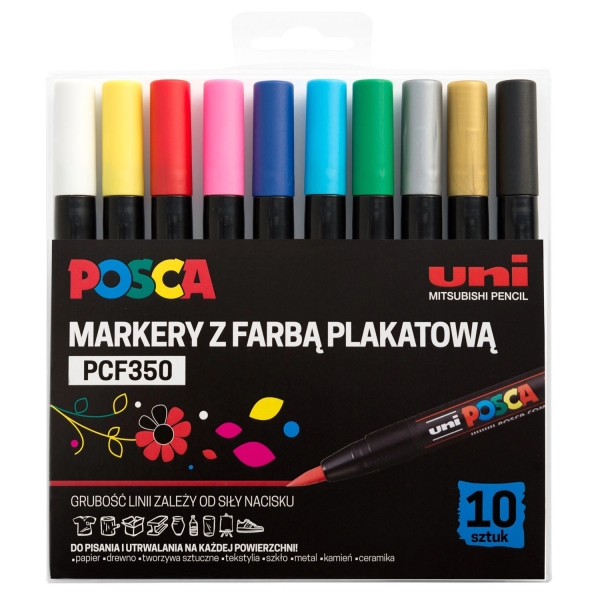 PCF-350 Posca Uni marker set, 10 pieces