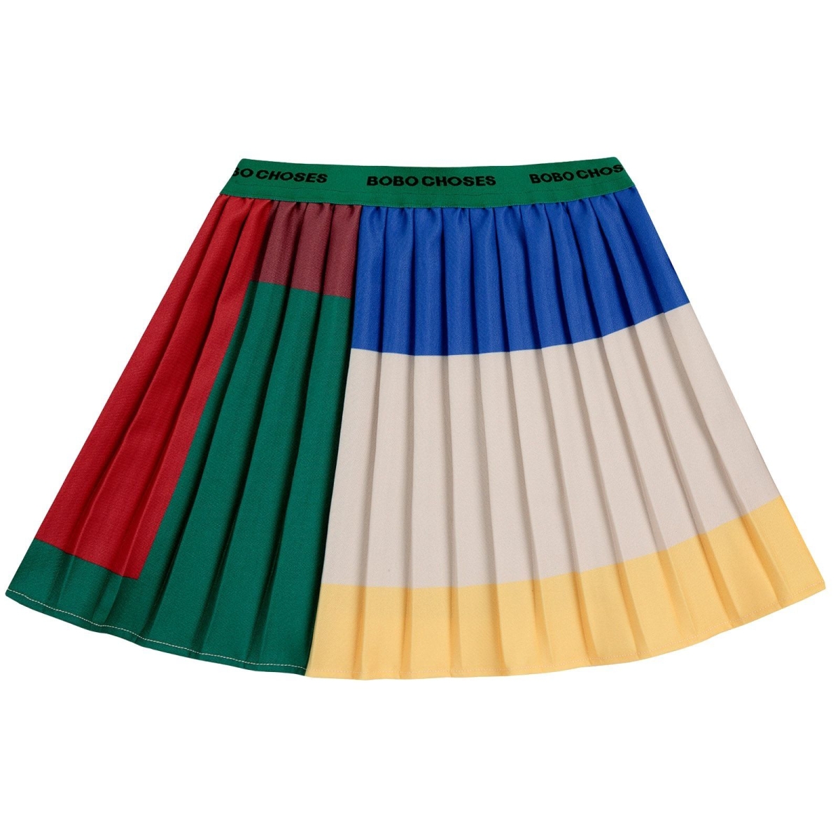 Bobo Choses Color Block pleated woven skirt kids B224AC071