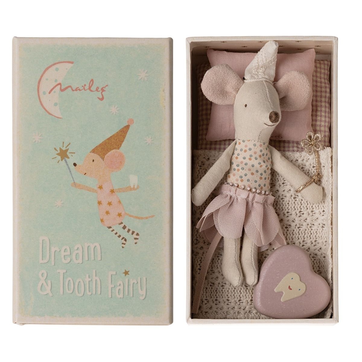 Maileg Mouse Tooth fairy mouse Little sister in matchbox 17-4104-00