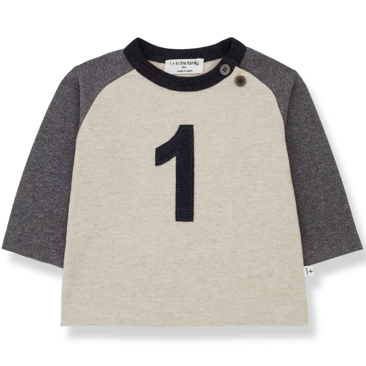 1 + in the family Genar long sleeve tee grey 24w-101 