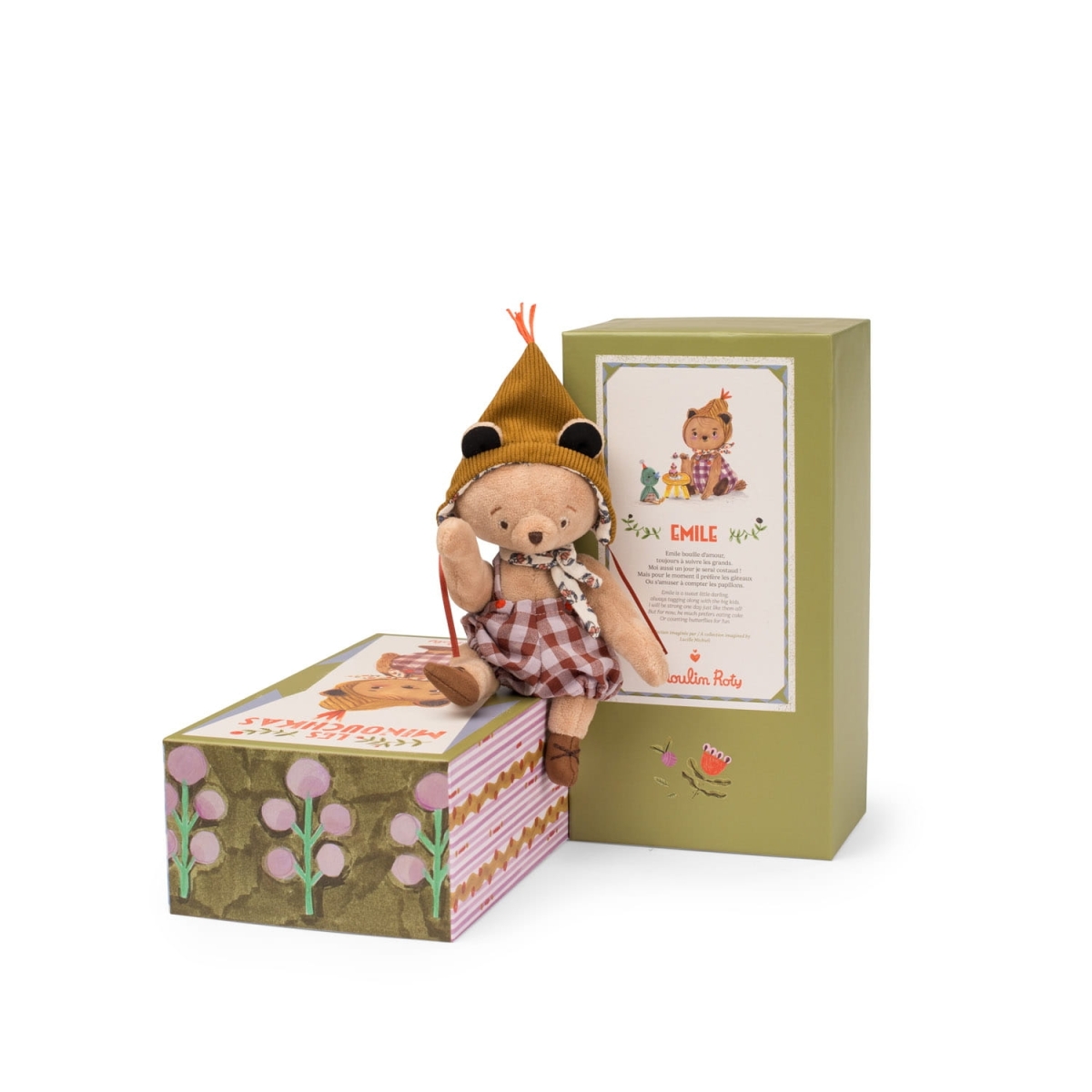 Moulin Roty Émile Teddy Bear in a Decorative Box Les Minouchkas 681029