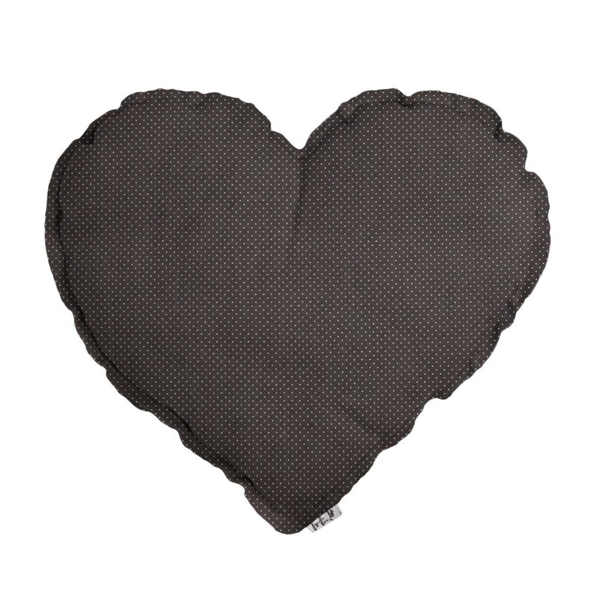 Numero 74 Heart Cushion taupe with small dots  