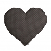 Numero 74 Coussin coeur taupe avec petits points N74heart